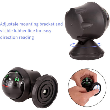 Multifunctional Adjustable Dash Compass - Home Brains And Brawn