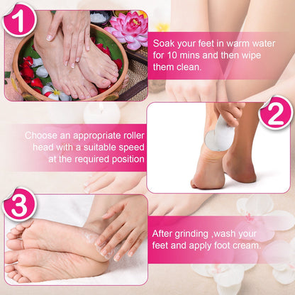17Pcs Electric Foot Callus Remover with Vacuum Foot Grinder Rechargeable Foot File Dead Skin Pedicure Machine - Home Brains And Brawn