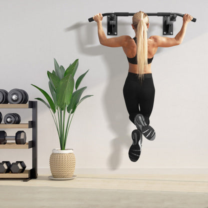 Wall Mounted Multi-Grip Pull Up Bar with Foam Handgrips - Home Brains And Brawn