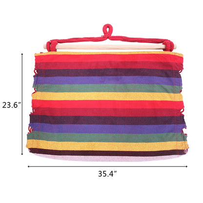 Free shipping Distinctive Cotton Canvas Hanging Rope Chair with Pillows Rainbow YJ - HomeBrainsandBrawn