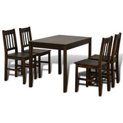 Wooden Dining Table with 4 Chairs Brown - Home Brains And Brawn