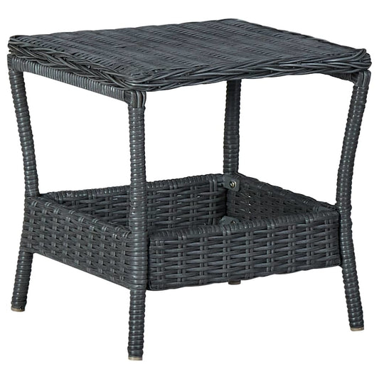 3 Piece Patio Lounge Set with Cushions Poly Rattan Dark Gray - Home Brains And Brawn