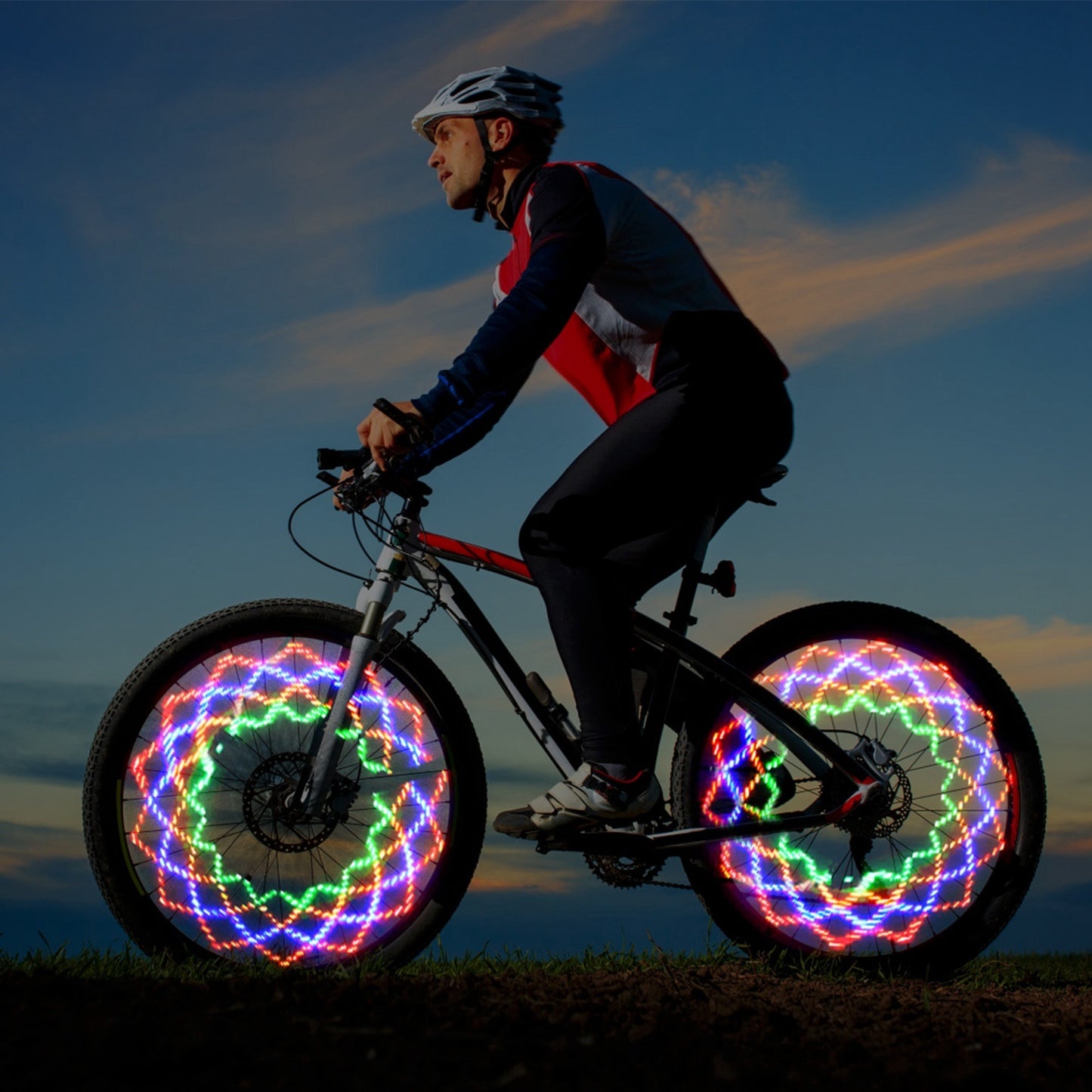 Patterns Cycling Lights Rainbow Wheel Tire Flash Lamp