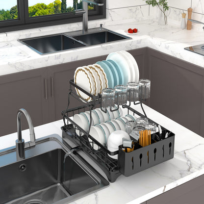 Dish Drying Rack for Kitchen Counter - HomeBrainsandBrawn