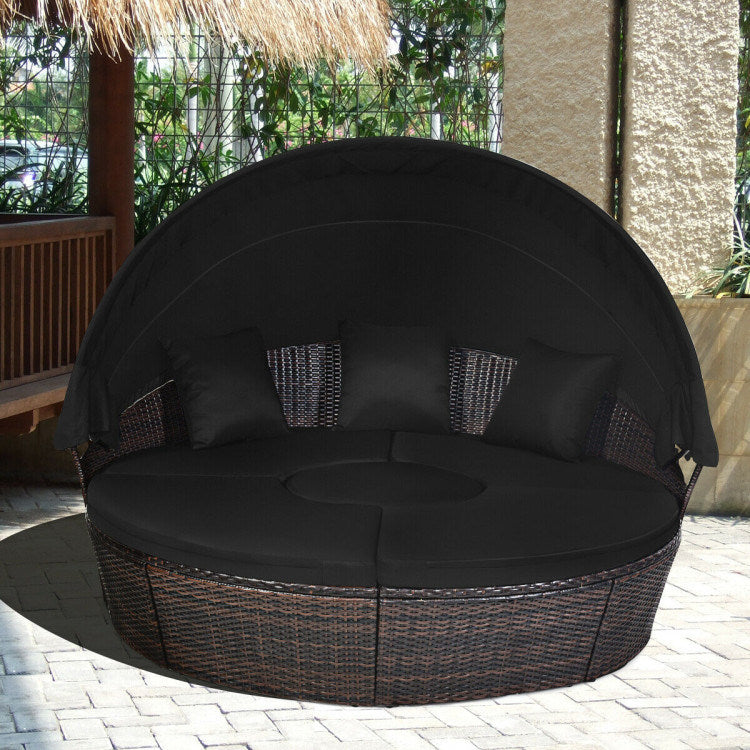 Outdoor Daybed with Retractable Canopy