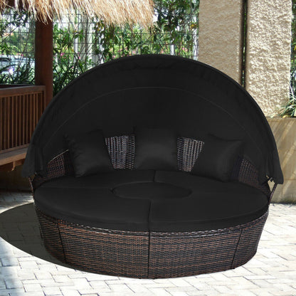 Outdoor Daybed with Retractable Canopy - HomeBrainsandBrawn