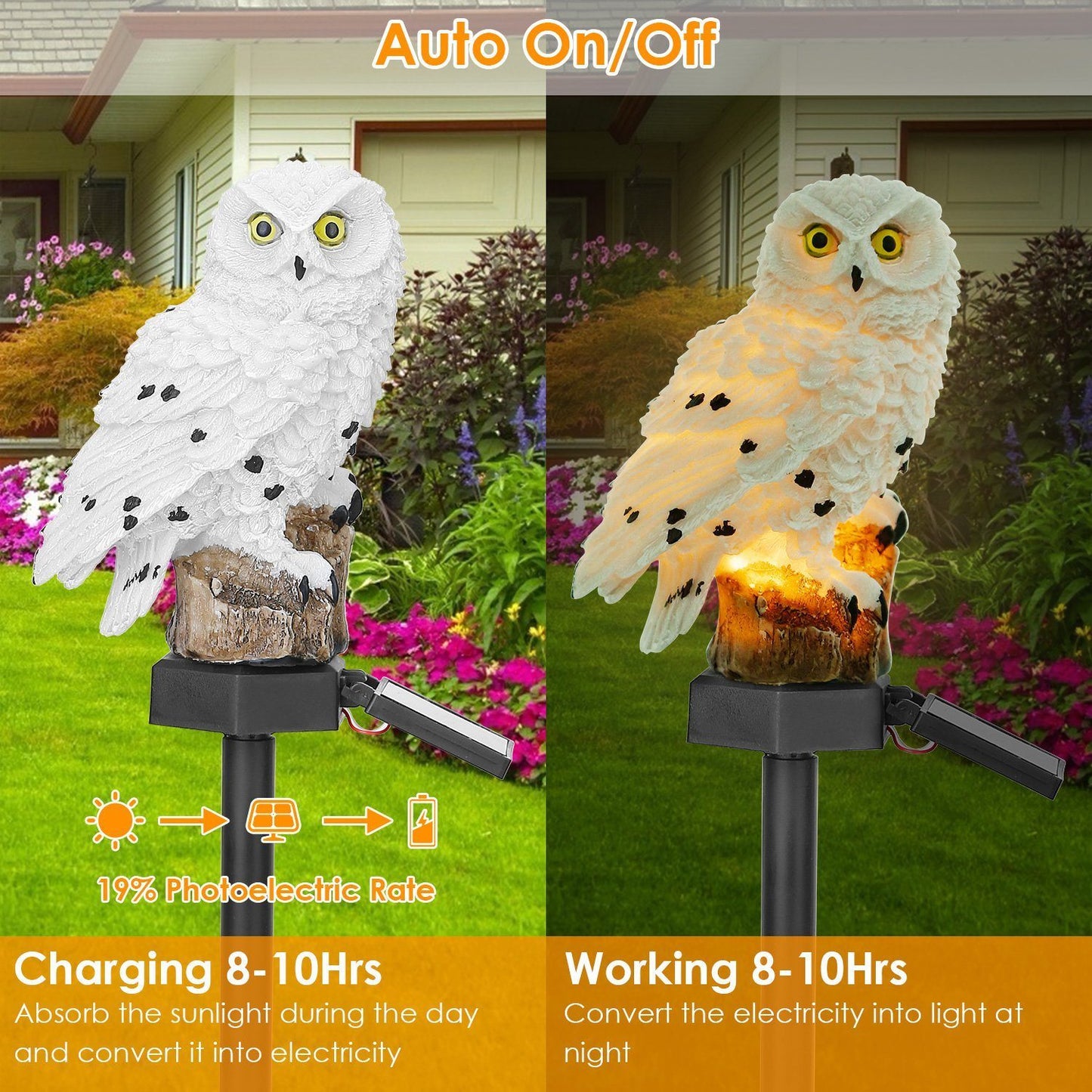 Solar Powered Owl Garden Light