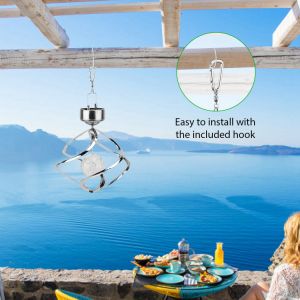Spiral Spinner Solar Lights Wind Chime LED Color Changing Hanging Wind Lamp - HomeBrainsandBrawn
