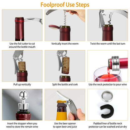 3Pcs Corkscrew Bottle Opener Set - Home Brains And Brawn
