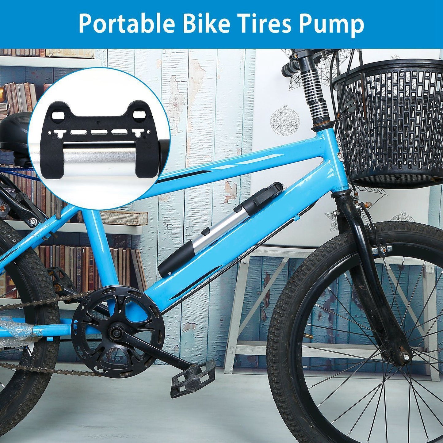 Mini Bike Pump Portable Bicycle Tire Inflator Ball Air Pump