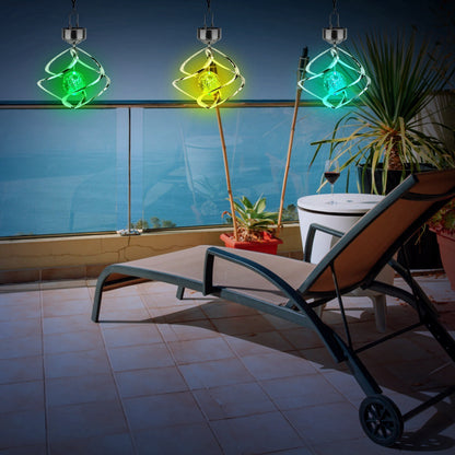 Spiral Spinner Solar Lights Wind Chime LED Color - HomeBrainsandBrawn