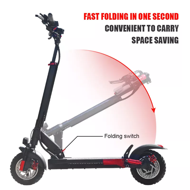 500W 10 inch off-road foldable electric scooter for adult with APPS Max load 330lb - Home Brains And Brawn