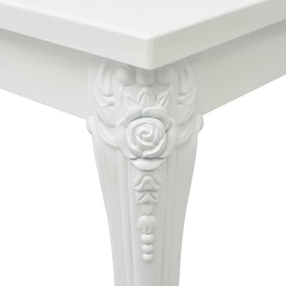 Dining Table 45.7"x26"x30" High Gloss White - Home Brains And Brawn