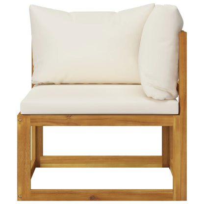 8 Piece Patio Lounge Set with Cushion Cream Solid Acacia Wood - Home Brains And Brawn