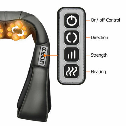 Electric Shoulder & Neck Kneading Massager Massage Cape Body Muscle Pain - Home Brains And Brawn