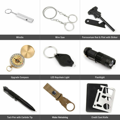 Outdoor Emergency Survival Gear Kit Camping Tactical Tools - HomeBrainsandBrawn