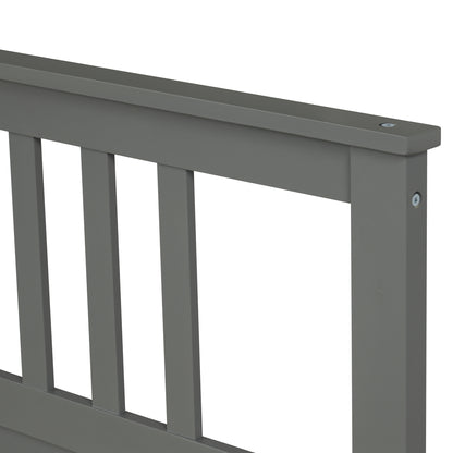 Hard Wood Platform Bed with Headboard Slatted Footboard - Home Brains And Brawn