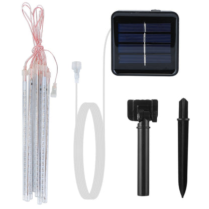 Solar Powered Meteor Shower String Lights 9.84FT Falling Raindrop Tube Lamp Water Resistant Decorative Lights - HomeBrainsandBrawn