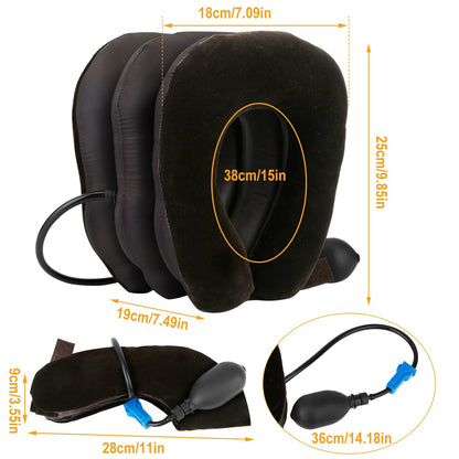 Inflatable Cervical Neck Traction Pillow Neck Shoulder Spine Alignment Pump - Home Brains And Brawn