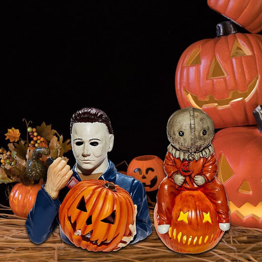 Halloween Michael Myers Pumpkin Statue LED Light - HomeBrainsandBrawn
