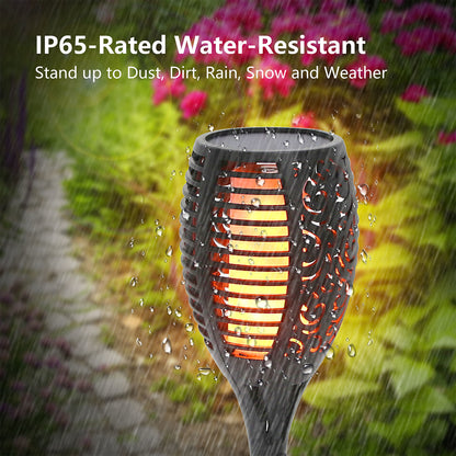 96 LEDs Solar Flame Torch Light Waterproof Flickering Flame Lamp - Home Brains And Brawn