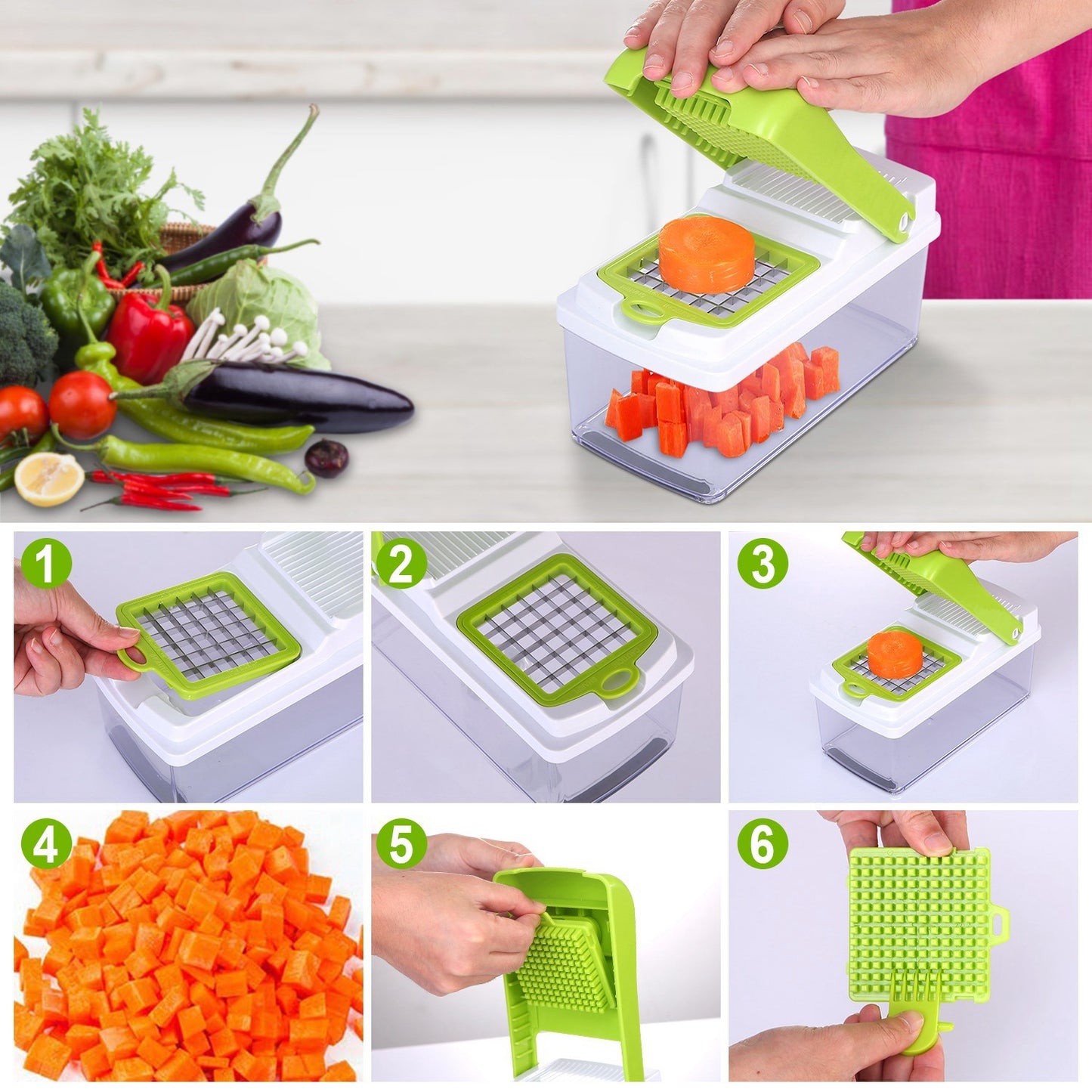 Vegetable Slicer Quick Potato Tomato Fruit Cutter Set