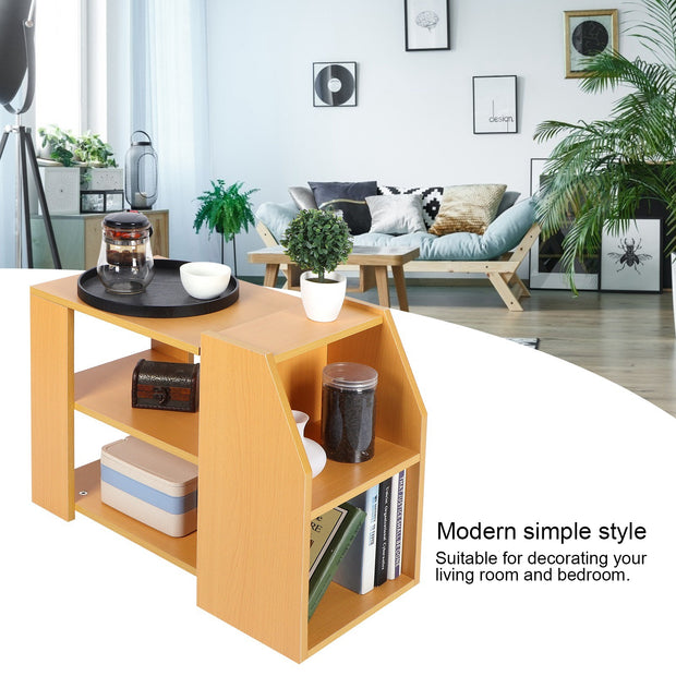 3 Tier Modern Bookshelf Storage Rack Sofa Side Table - Home Brains And Brawn