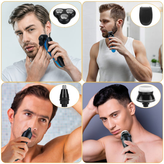 4 In 1Electric Shaver for Men IPX7 Waterproof Beard Trimmer Cordless Rechargeable Razor Beard - Home Brains And Brawn