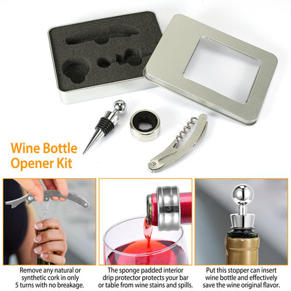 3Pcs Corkscrew Bottle Opener Set - Home Brains And Brawn