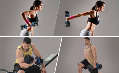 Adjustable Dumbbell - 55lb Single Dumbbell with Anti-Slip Handle - Home Brains And Brawn