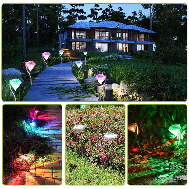 Solar Garden Light Outdoor Diamond LED Light - Home Brains And Brawn
