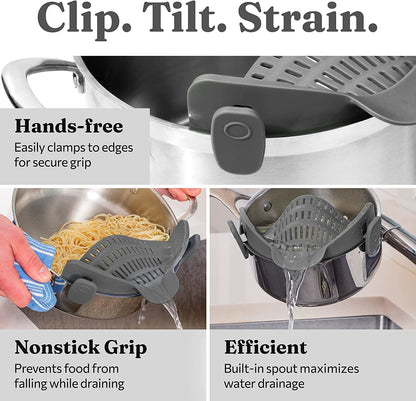 Kitchen Snap N Strain Pot Strainer and Pasta Strainer - Home Brains And Brawn