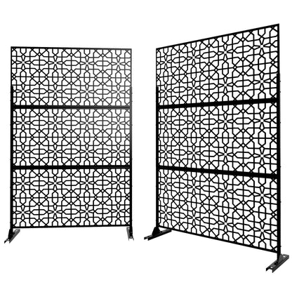 Laser Cut Metal Privacy Screen;  24"*48"*3 panels - Home Brains And Brawn