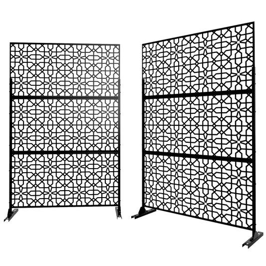 Laser Cut Metal Privacy Screen;  24"*48"*3 panels - Home Brains And Brawn