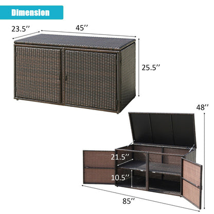 88 Gallon Garden Patio Rattan Storage Container Box - Home Brains And Brawn