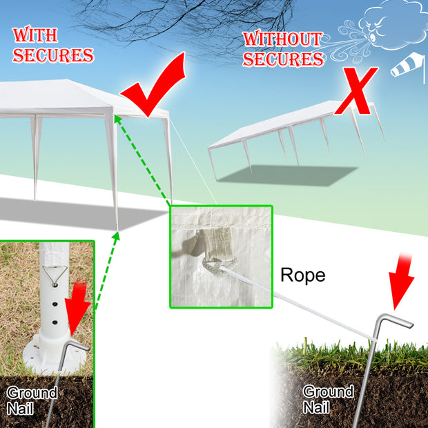 Party Tent 3 x 9m Eight Sides Two Doors Waterproof Tent with Spiral Tubes - Home Brains And Brawn