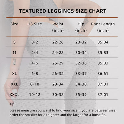 Women TIK Tok Leggings Bubble Textured Butt Lifting Yoga Pants Black Medium - Home Brains And Brawn