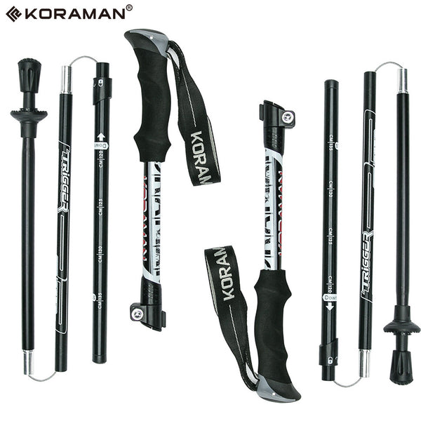 KORAMAN 1pair Collapsible Trekking Poles - Home Brains And Brawn