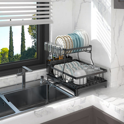 Dish Drying Rack for Kitchen Counter - HomeBrainsandBrawn