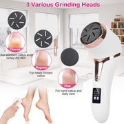 17Pcs Electric Foot Callus Remover with Vacuum Foot Grinder Rechargeable Foot File Dead Skin Pedicure Machine - Home Brains And Brawn