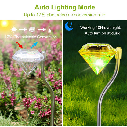 Solar Garden Light Outdoor Diamond LED Light - Home Brains And Brawn
