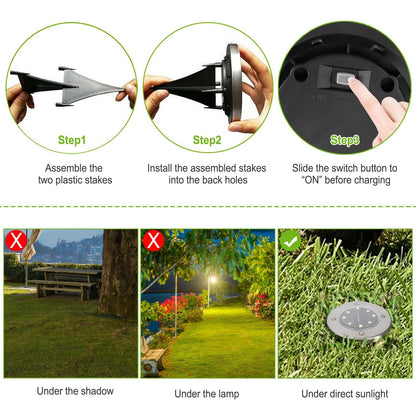 Solar Powered Ground Light Outdoor - Home Brains And Brawn