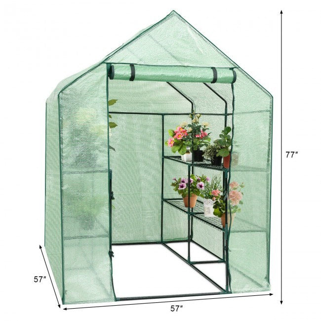 8 shelves Mini Walk In Greenhouse Outdoor Gardening Plant Green House