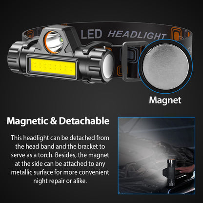 2 Packs Rechargeable Headlamp IPX4 Waterproof Headlight Flashlight - Home Brains And Brawn