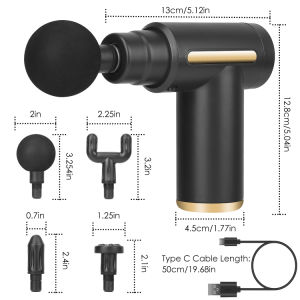 Percussion Massage Gun USB Type C Rechargeable Deep Tissue Vibration Massager - Home Brains And Brawn