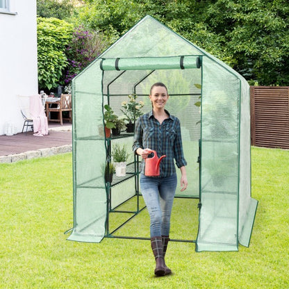 8 shelves Mini Walk In Greenhouse Outdoor Gardening Plant Green House - Home Brains And Brawn