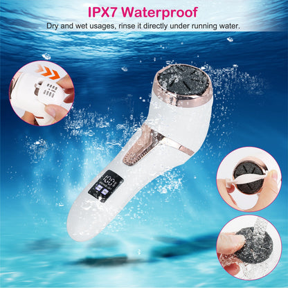 17Pcs Electric Foot Callus Remover with Vacuum Foot Grinder Rechargeable Foot File Dead Skin Pedicure Machine - Home Brains And Brawn