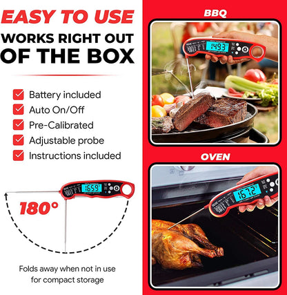 Digital Meat Thermometer with Probe - Waterproof - Home Brains And Brawn