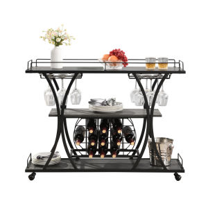 Industrial Bar Cart Kitchen Bar&Serving Cart - HomeBrainsandBrawn