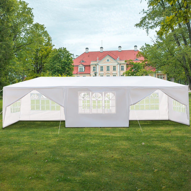 Party Tent 3 x 9m Eight Sides Two Doors Waterproof Tent with Spiral Tubes - Home Brains And Brawn